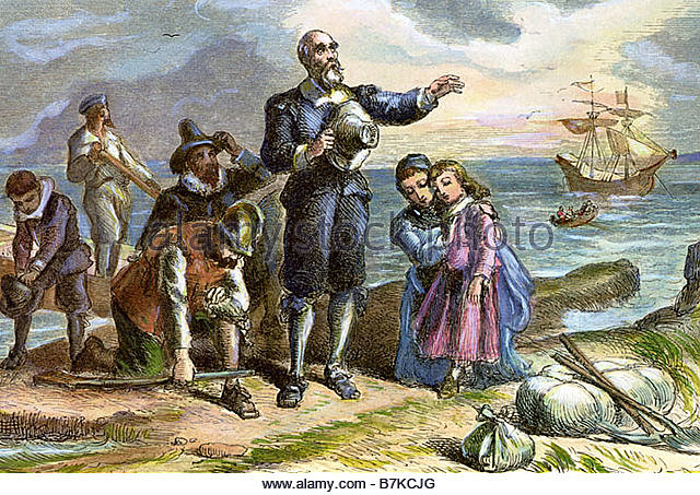 The pilgrims sail to America