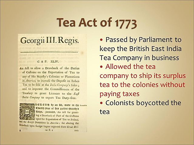 parliment pass tea act