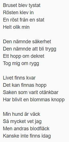 Dikt #4 postum Katastrofen. "En doft av te"