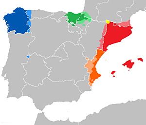 Declaración de lenguas oficiales, el Catalán, el Vasco y el Gallego.