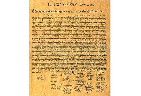 The adoption of the Declaration of Independence