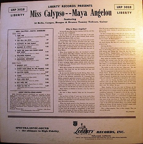 Records her first album, Miss Calypso