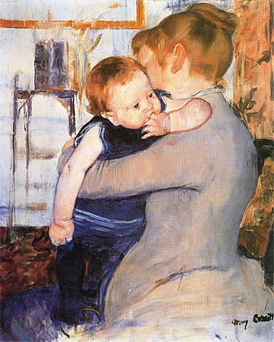 Mary Cassatt - Nen a l'habitació blau fosc