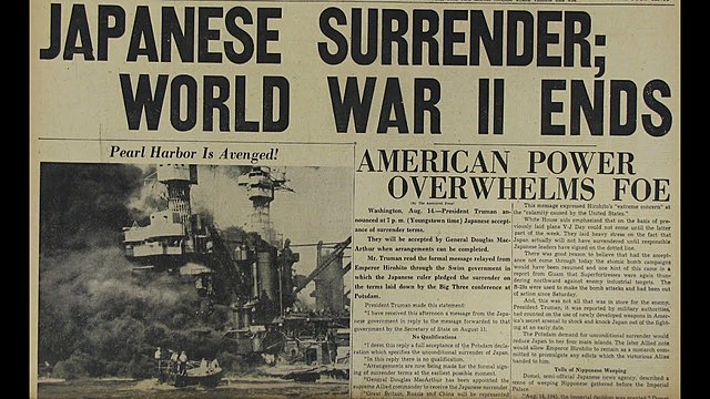 Japan accept surrender and sign ceremonial surrender, Also the end of the WWII