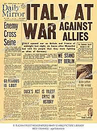 Italy declares war on the allies