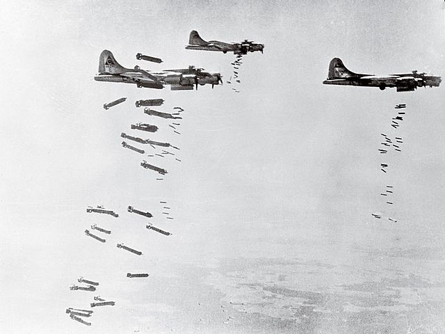 Britain dropping bombs to German