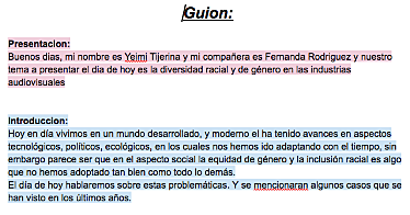 Guión del discurso expositivo