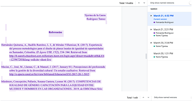 Relación entre fuentes