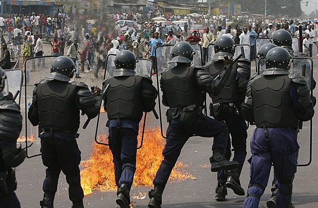 Protest turns violent