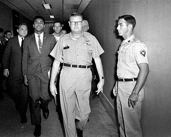 Boxer Muhammad Ali refuses military service