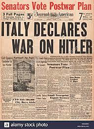 Italy declares war on Germany