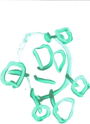 My invented character "Dickie" that I painted and drew over and over again.