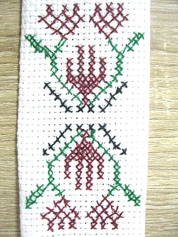 Creating bookmarks with floral embroidery
