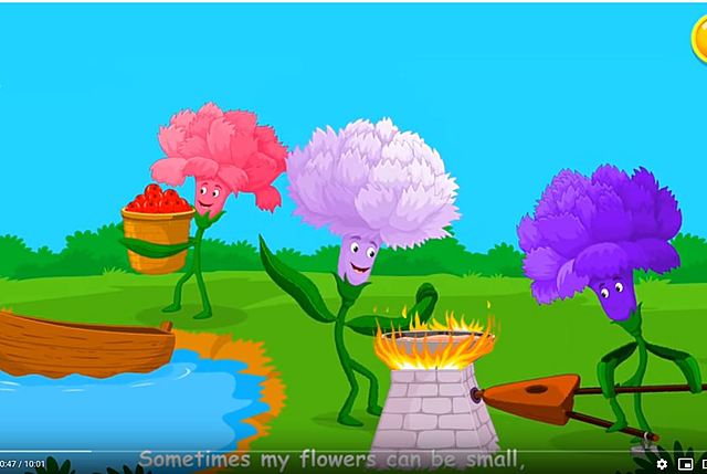 Learning one of songs about flowers