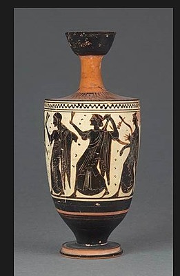 Apollon & Muses on attic red figured Lekythos - Greece
