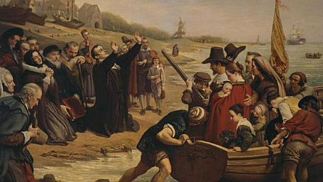 A Group of Puritans Leave For America