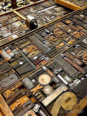 Imprenta con caracteres de metal