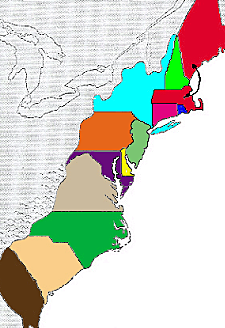 England has 13 colonies established