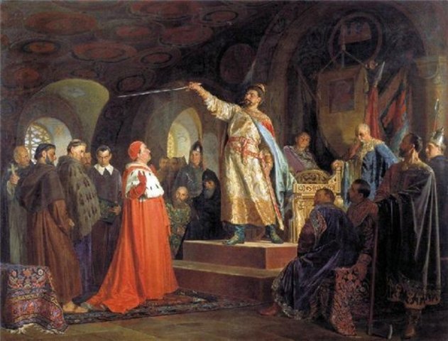 Людовик XIV поссорился с папой (Иннокентием XI) из-за назначения на епископские должности и собрал в Париже национальный собор.