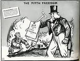 Democracy and the free enterprise system vs. dictatorship and communism