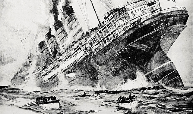 Sinking of the Lusitania. -http://www.eyewitnesstohistory.com/lusitania.htm