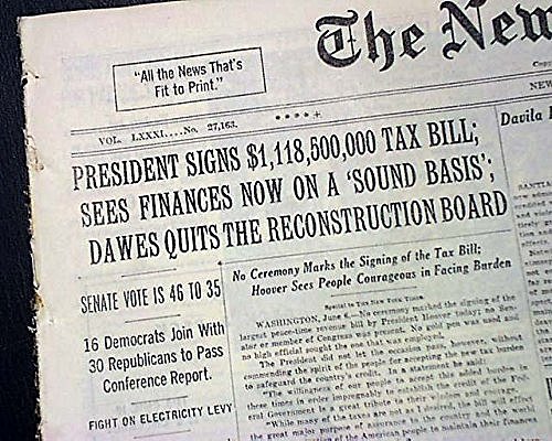The Tax Revenue Act of 1932 occured.