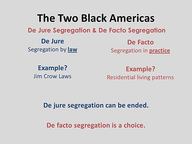 De jure vs. De Facto segregation