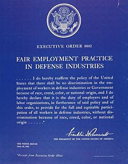Roosevelt Bans Desegregation in Defense Industries