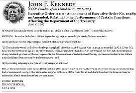 Kennedy Signs Executive Order 11110
