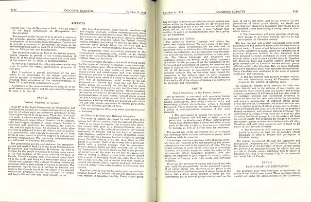 Policy of Multiculturalism 1971