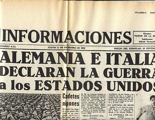 Alemania e Italia declaran la guerra a EEUU