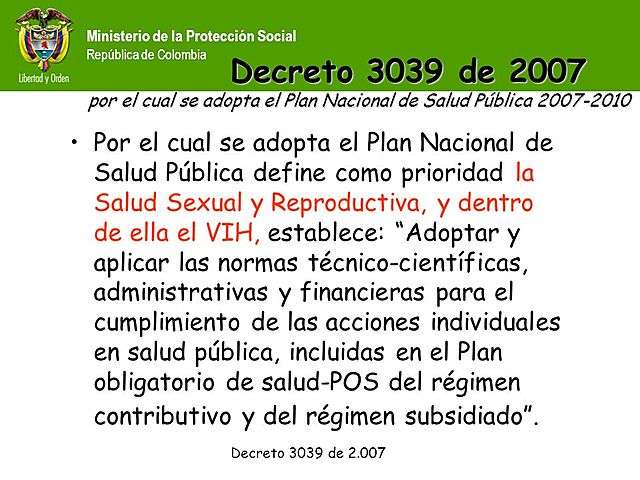 DECRETO 3039 DE 2007