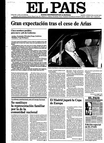 Dimisión de Arias Navarro