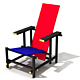 Red and blue chair