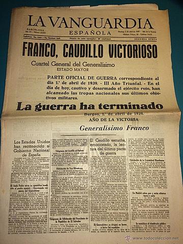 Victoria del bando nacional y fin de la Guerra Civil