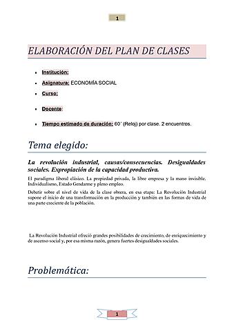 1900 aparece el plan de clase