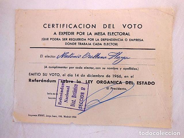 Referéndum sobre la Ley Orgánica del Estado.