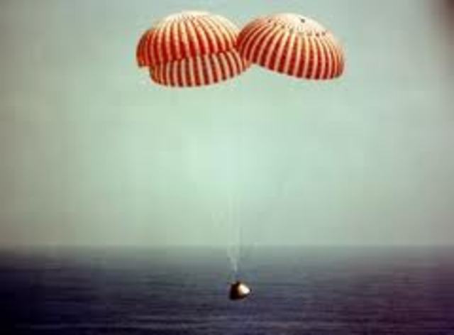 Splash down into Pacific Ocean