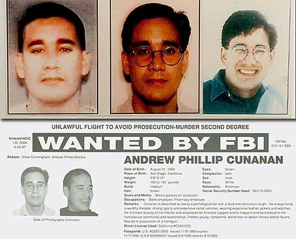 Cunanan was added to the FBI most wanted list