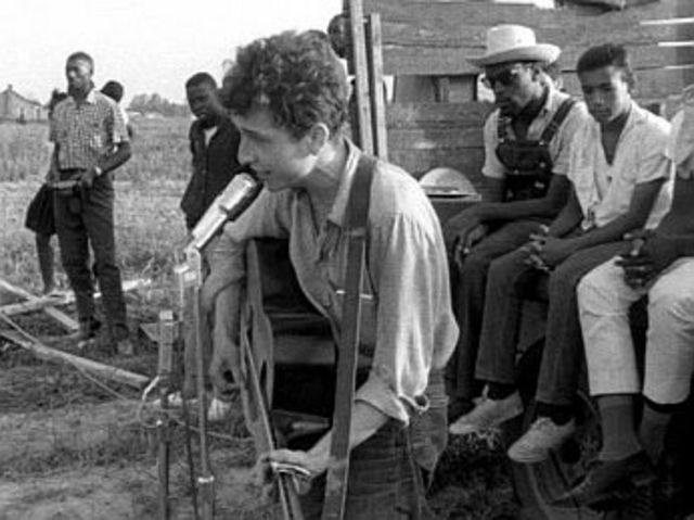 Bob Dylan at Greenwood, MS Civil Rights rally