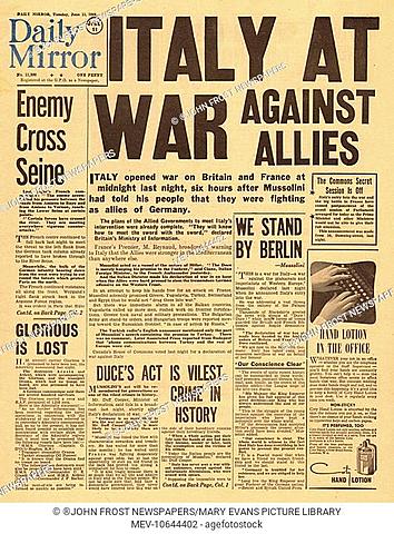 Italy declares war on allies