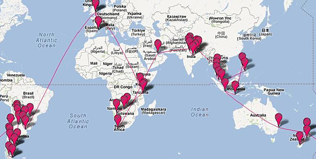 Primera volta al món