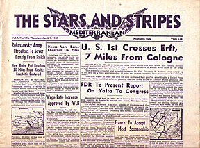 "Stars and Stripes", a daily paper for the U.S. forces in Europe appears
