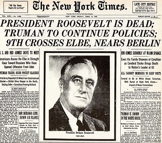 FDR dies