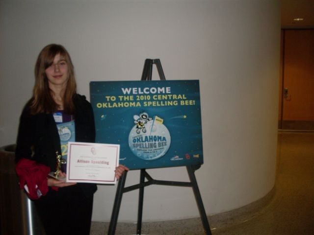 Allison placed fourth in the state spelling bee