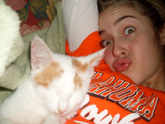 Allison adopted a cat from the humane society