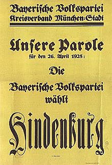 Hindenburg es elegido presidente de la República