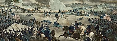 The battle of Gettysburg