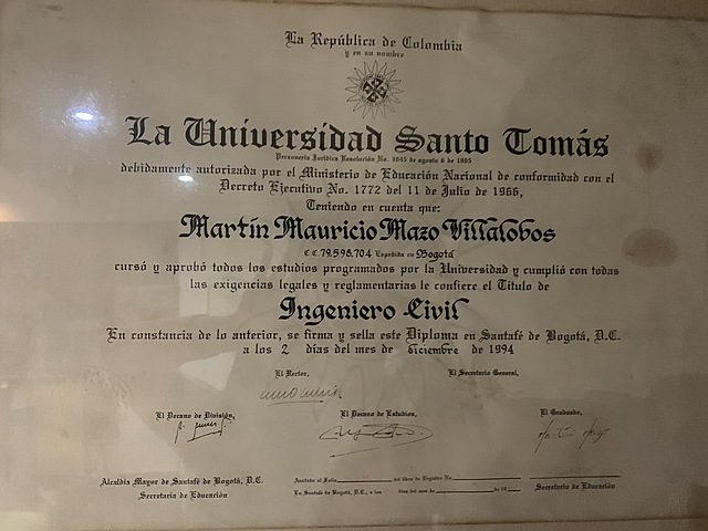 Graduación de Ingeniero Civil de Martín Mazo, Papá de Marcela Mazo