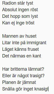 Dikt #6 postum Katastrofen. "Ett hem av fiender"